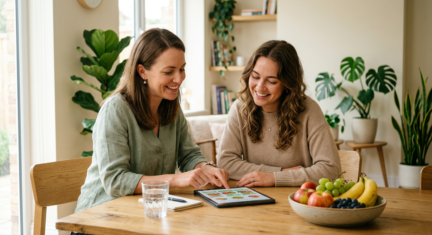 A nutrition professional having a warm conversation with a client